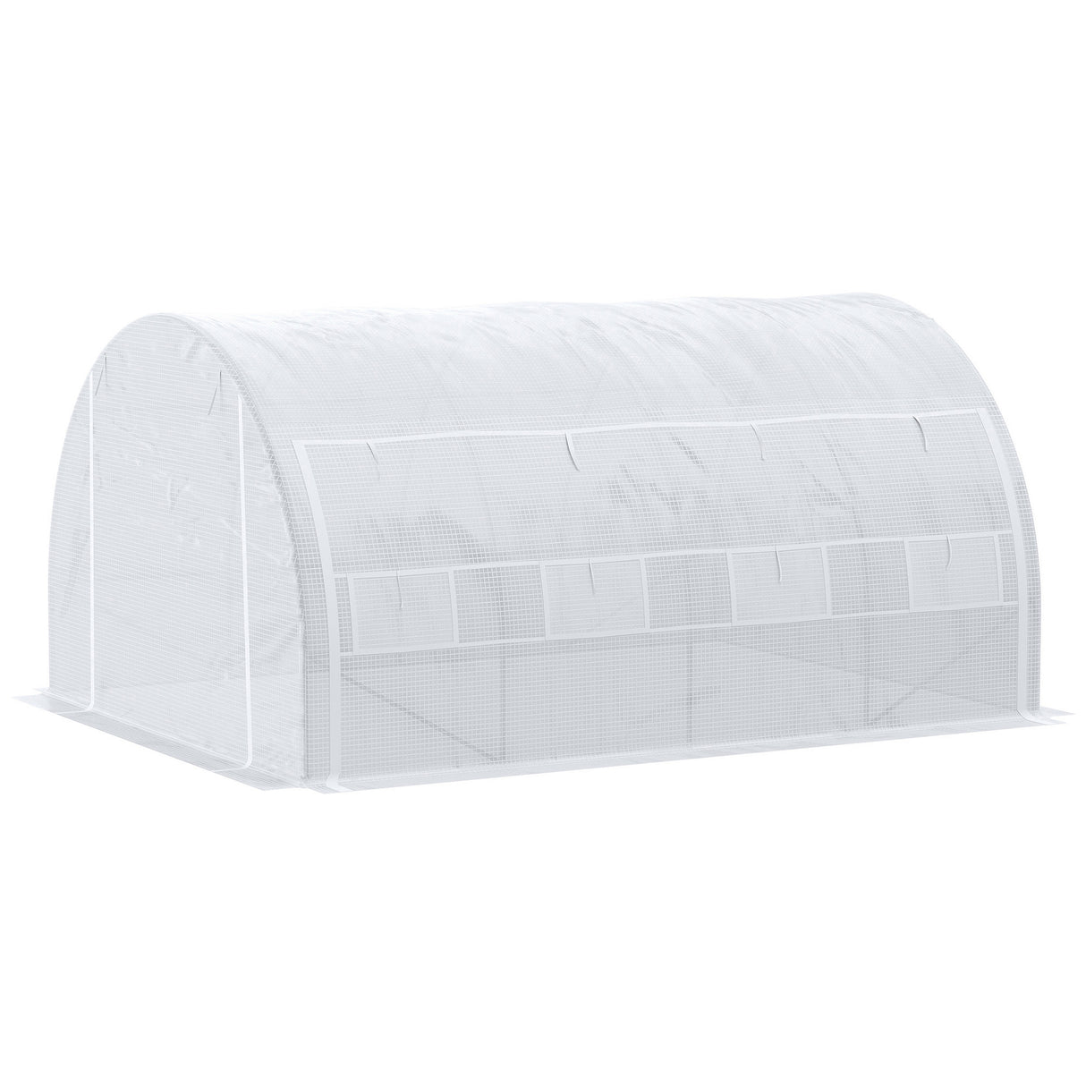 Galvanised Steel Frame Garden Polytunnel Greenhouse With 8 Windows - Velmora