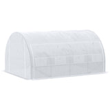 Galvanised Steel Frame Garden Polytunnel Greenhouse With 8 Windows - Velmora