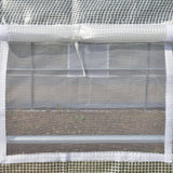 Galvanised Steel Frame Garden Polytunnel Greenhouse With 8 Windows - Velmora