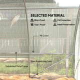 Galvanised Steel Frame Garden Polytunnel Greenhouse With 8 Windows - Velmora
