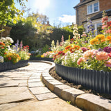 Galvanised Steel Garden Edging Border 650cm Wide - Velmora