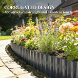 Galvanised Steel Garden Edging Border 650cm Wide - Velmora