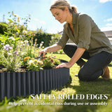 Galvanised Steel Garden Edging Border 650cm Wide - Velmora