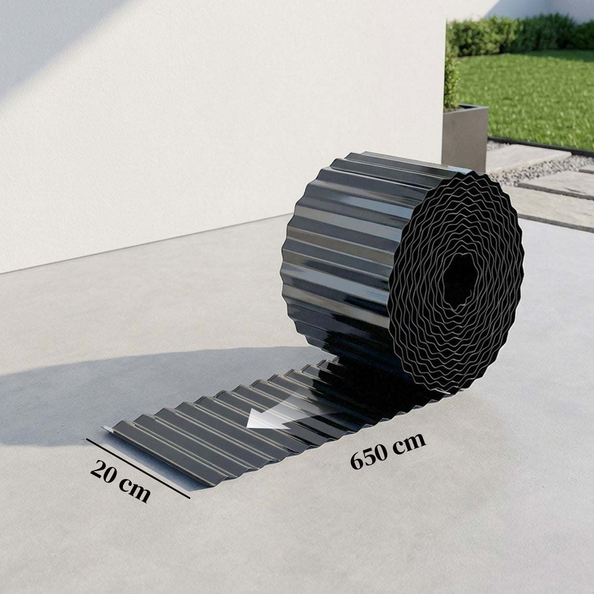 Galvanised Steel Garden Edging Border 650cm Wide - Velmora