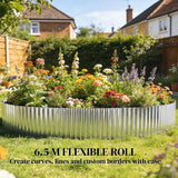 Galvanised Steel Garden Edging Border 650cm Wide - Velmora