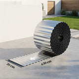 Galvanised Steel Garden Edging Border 650cm Wide - Velmora