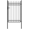 Galvanised Steel Garden Gate With Lock And 3 Keys 105cm Wide - Velmora