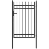 Galvanised Steel Garden Gate With Lock And 3 Keys 105cm Wide - Velmora