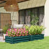 Galvanised Steel Outdoor Garden Planter Box 100cm Wide in Set Of 2 - Velmora