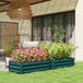 Galvanised Steel Outdoor Garden Planter Box 100cm Wide in Set Of 2 - Velmora