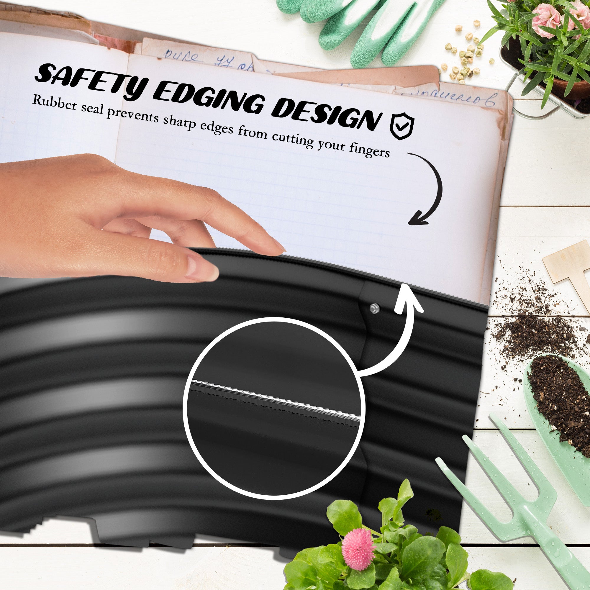 Galvanised Steel Outdoor Garden Planter Box 110cm Diameter in Set Of 2 - Velmora