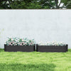 Galvanised Steel Outdoor Garden Planter Box 110cm Diameter in Set Of 2 - Velmora