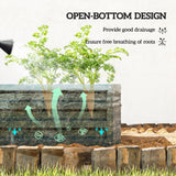 Galvanised Steel Outdoor Garden Planter Box 110cm Wide in Set Of 2 - Velmora