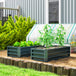 Galvanised Steel Outdoor Garden Planter Box 110cm Wide in Set Of 2 - Velmora