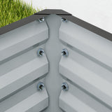 Galvanised Steel Outdoor Garden Planter Box 110cm Wide in Set Of 2 - Velmora
