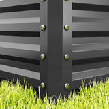 Galvanised Steel Outdoor Garden Planter Box 110cm Wide in Set Of 2 - Velmora