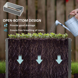 Galvanised Steel Outdoor Garden Planter Box 110cm Wide in Set Of 2 - Velmora