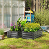 Galvanised Steel Outdoor Garden Planter Box 110cm Wide in Set Of 2 - Velmora