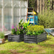 Galvanised Steel Outdoor Garden Planter Box 110cm Wide in Set Of 2 - Velmora