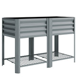Galvanised Steel Outdoor Garden Planter Box 120cm Wide - Velmora