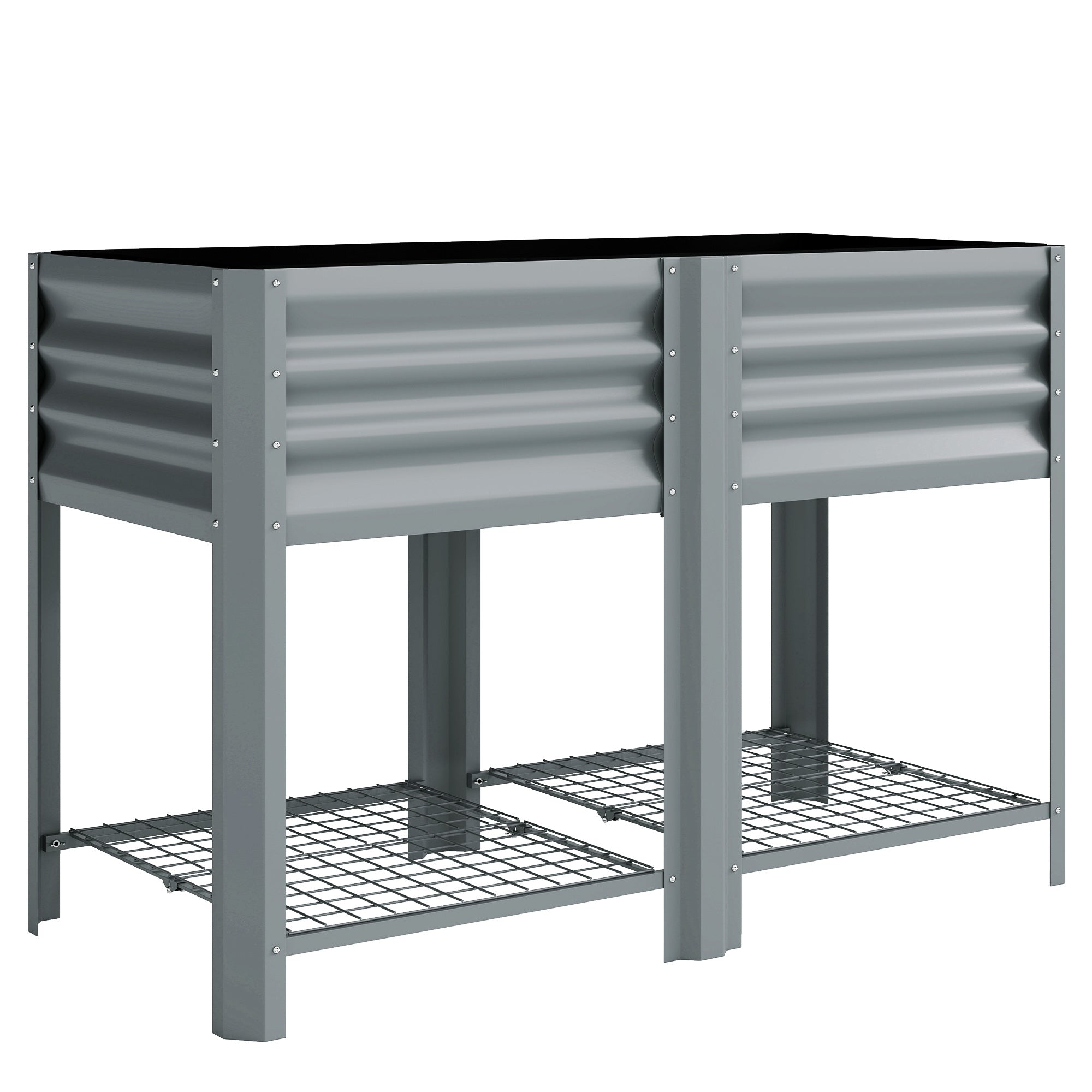 Galvanised Steel Outdoor Garden Planter Box 120cm Wide - Velmora