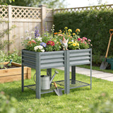 Galvanised Steel Outdoor Garden Planter Box 120cm Wide - Velmora