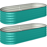 Galvanised Steel Outdoor Garden Planter Box 150cm Wide in Set Of 2 - Velmora