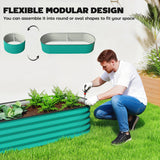 Galvanised Steel Outdoor Garden Planter Box 150cm Wide in Set Of 2 - Velmora