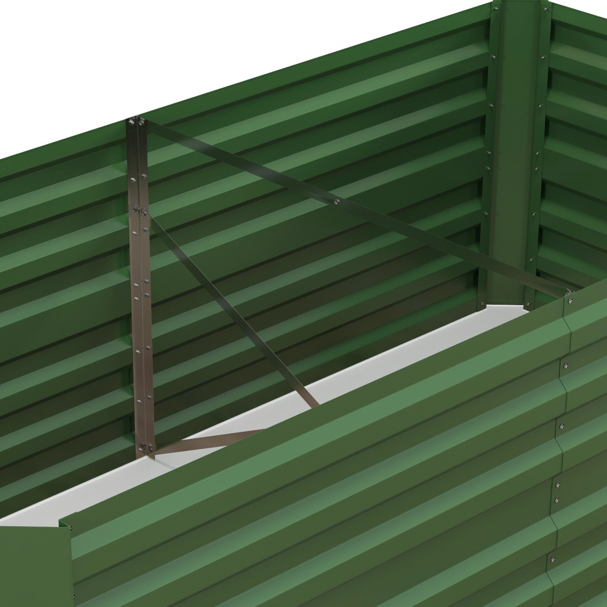 Galvanised Steel Outdoor Garden Planter Box 180cm Wide in Set Of 2 - Velmora