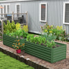 Galvanised Steel Outdoor Garden Planter Box 180cm Wide in Set Of 2 - Velmora