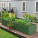 Galvanised Steel Outdoor Garden Planter Box 180cm Wide in Set Of 2 - Velmora