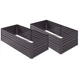 Galvanised Steel Outdoor Garden Planter Box 180cm Wide in Set Of 2 - Velmora