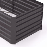 Galvanised Steel Outdoor Garden Planter Box 180cm Wide in Set Of 2 - Velmora