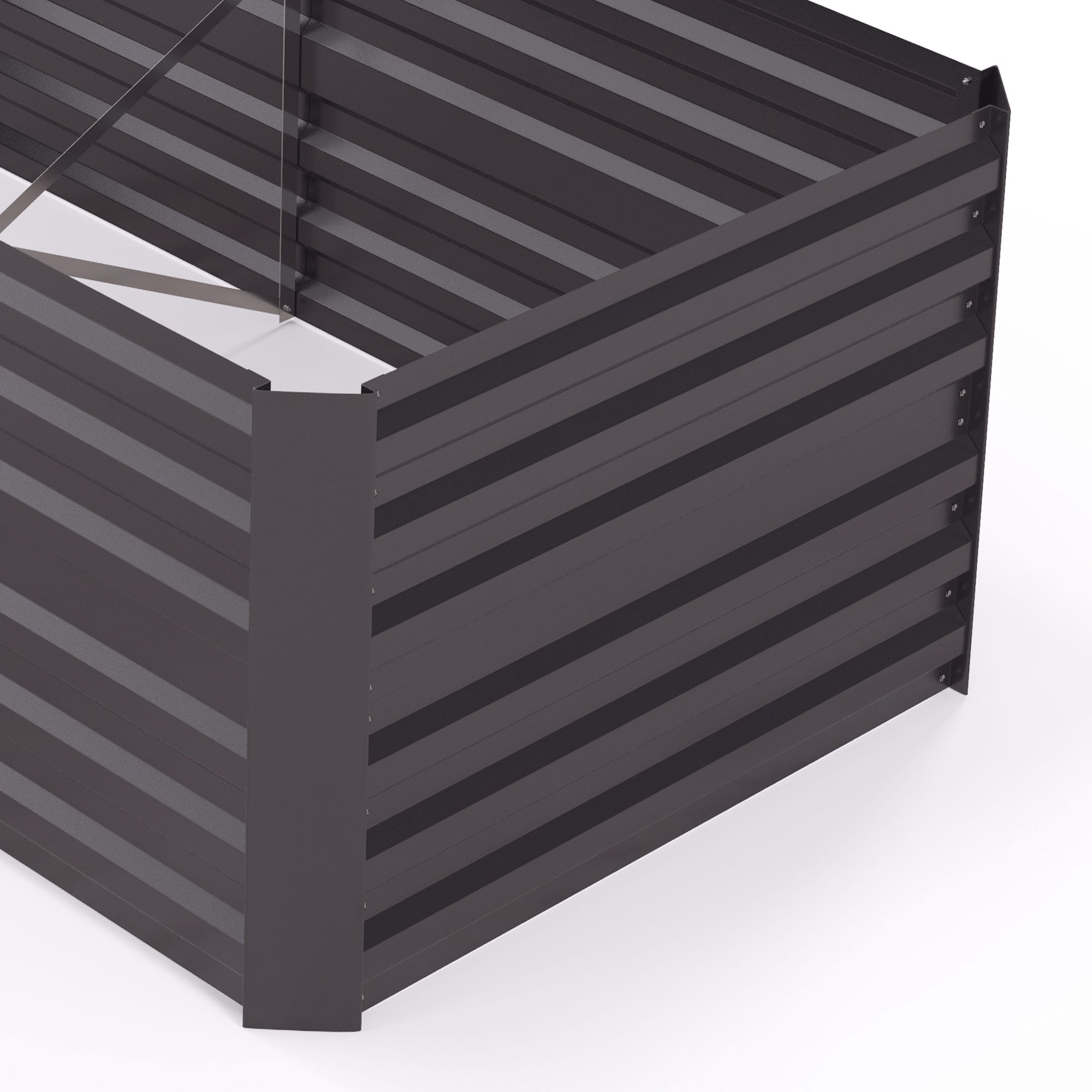 Galvanised Steel Outdoor Garden Planter Box 180cm Wide in Set Of 2 - Velmora