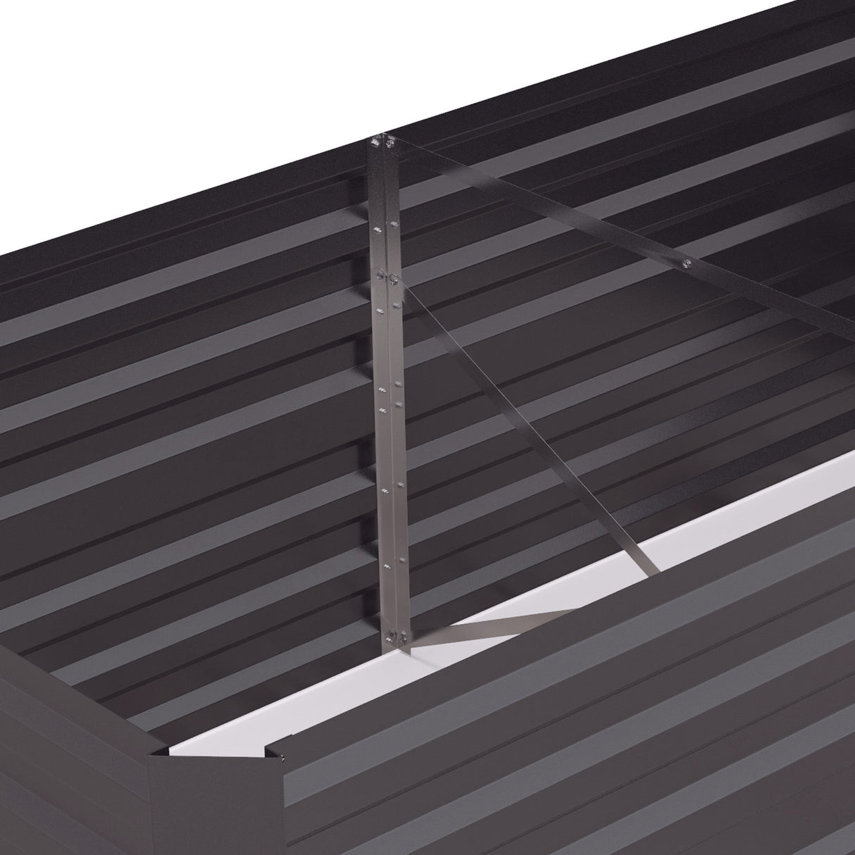 Galvanised Steel Outdoor Garden Planter Box 180cm Wide in Set Of 2 - Velmora