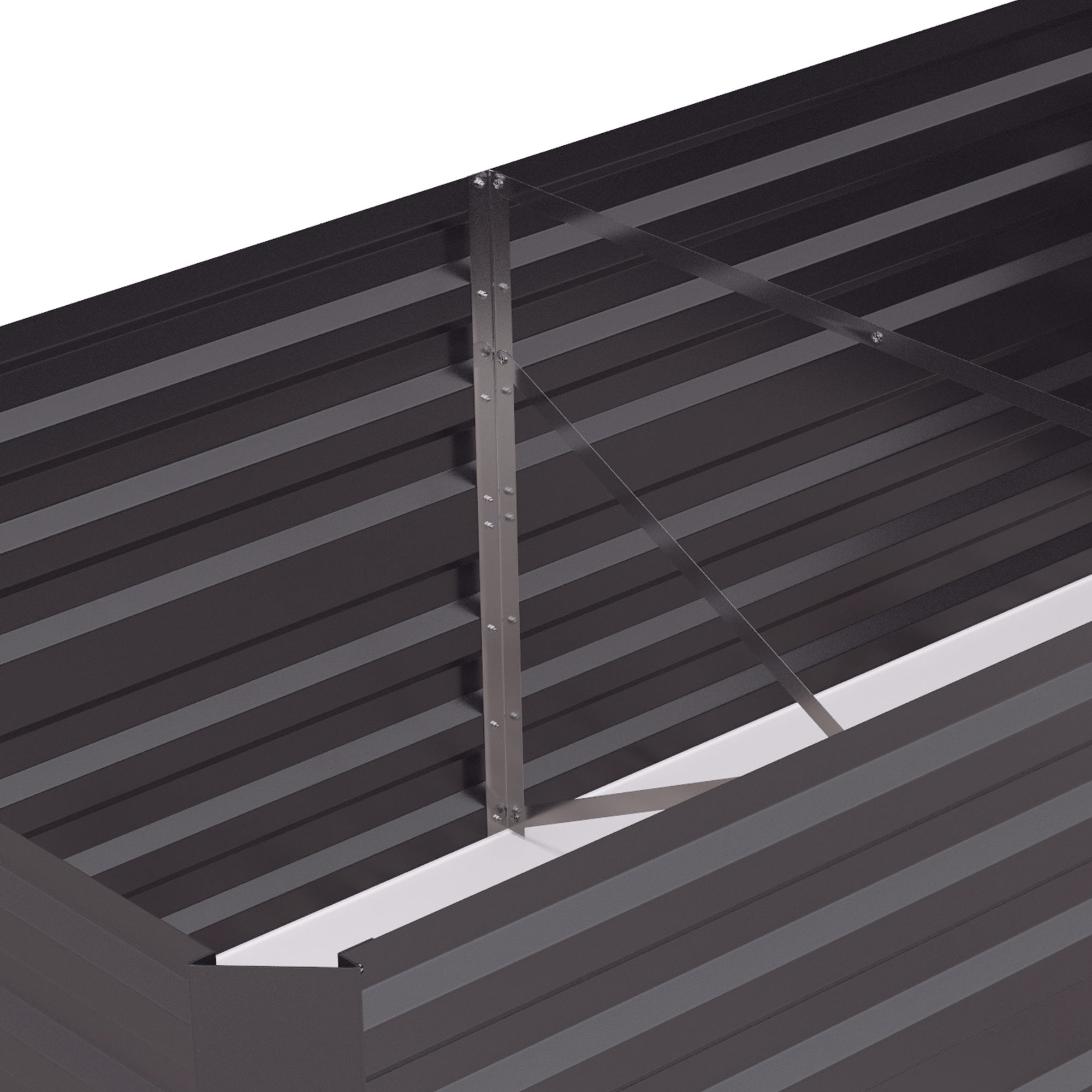 Galvanised Steel Outdoor Garden Planter Box 180cm Wide in Set Of 2 - Velmora