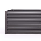 Galvanised Steel Outdoor Garden Planter Box 180cm Wide in Set Of 2 - Velmora