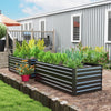 Galvanised Steel Outdoor Garden Planter Box 180cm Wide in Set Of 2 - Velmora