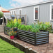 Galvanised Steel Outdoor Garden Planter Box 180cm Wide in Set Of 2 - Velmora