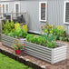 Galvanised Steel Outdoor Garden Planter Box 180cm Wide in Set Of 2 - Velmora
