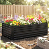 Galvanised Steel Outdoor Garden Planter Box 180cm Wide - Velmora