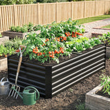Galvanised Steel Outdoor Garden Planter Box 180cm Wide - Velmora