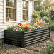 Galvanised Steel Outdoor Garden Planter Box 180cm Wide - Velmora