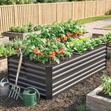 Galvanised Steel Outdoor Garden Planter Box 180cm Wide - Velmora