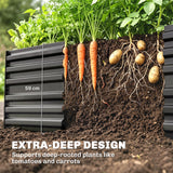 Galvanised Steel Outdoor Garden Planter Box 180cm Wide - Velmora