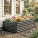 Galvanised Steel Outdoor Garden Planter Box 180cm Wide - Velmora
