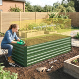 Galvanised Steel Outdoor Garden Planter Box 180cm Wide - Velmora