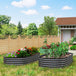 Galvanised Steel Outdoor Garden Planter Box 181cm Wide in Set Of 2 - Velmora
