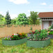 Galvanised Steel Outdoor Garden Planter Box 181cm Wide in Set Of 2 - Velmora