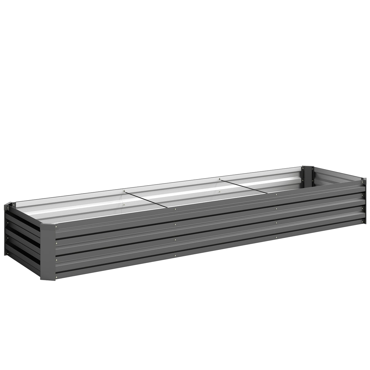 Galvanised Steel Outdoor Garden Planter Box 240cm Wide - Velmora
